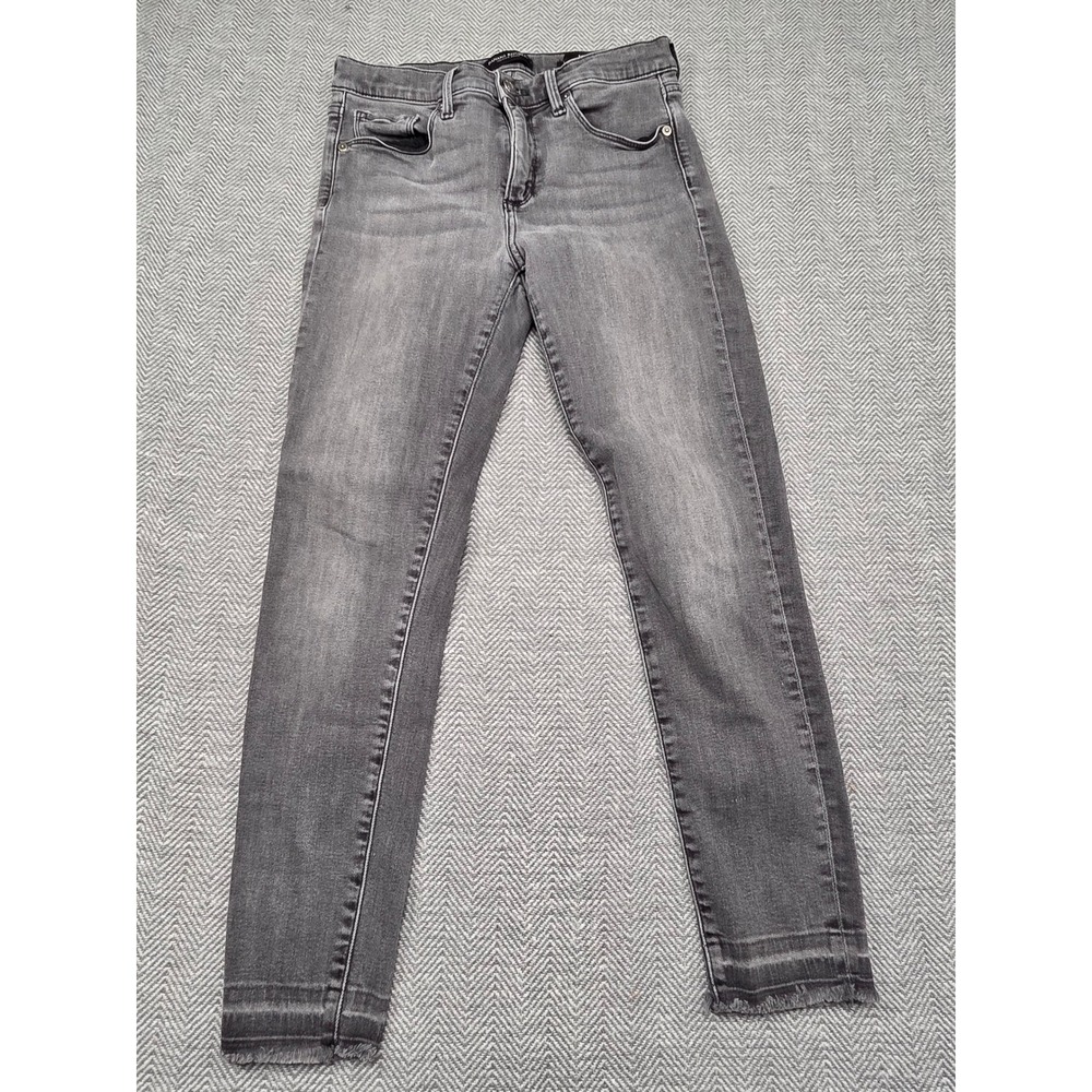 Banana Republic Premium Denim Skinny Jeans Grey Raw‎ Hem 26S Short Petite